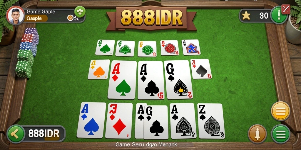 Tampilan gameplay seru di 888IDR untuk Gaple.