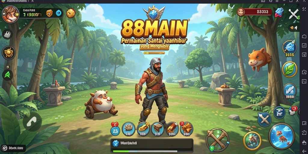 Tampilan gameplay 88MAIN yang seru dan penuh warna.