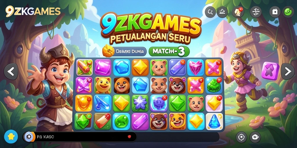 Gameplay 9ZKGAMES yang penuh warna dan seru.
