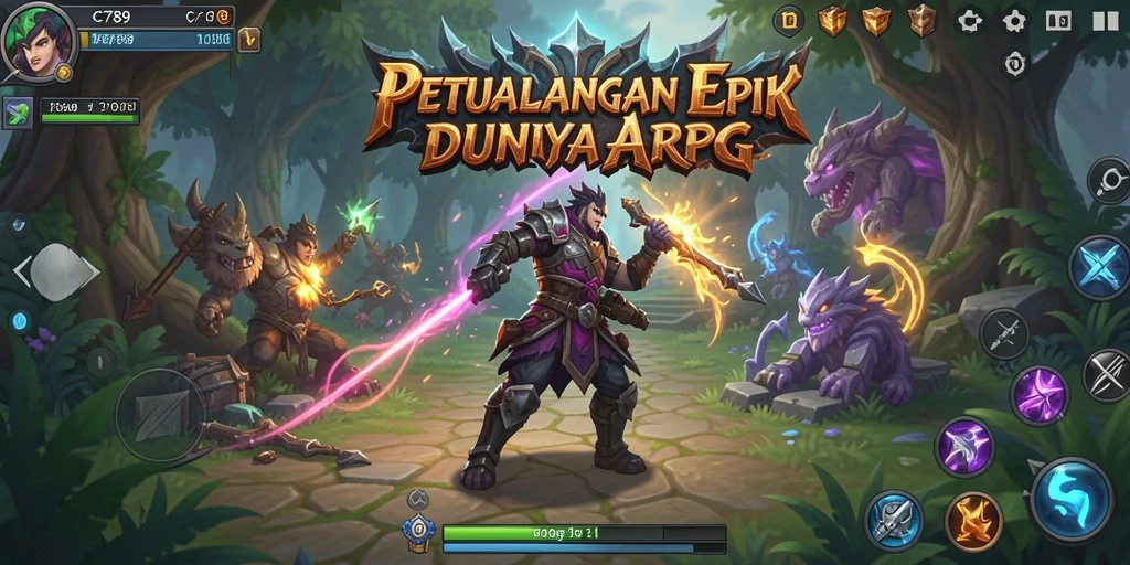 Tampilan utama gameplay ARPG C789 yang menakjubkan.