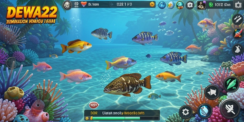 Tampilan seru gameplay Tembak Ikan di DEWA22.