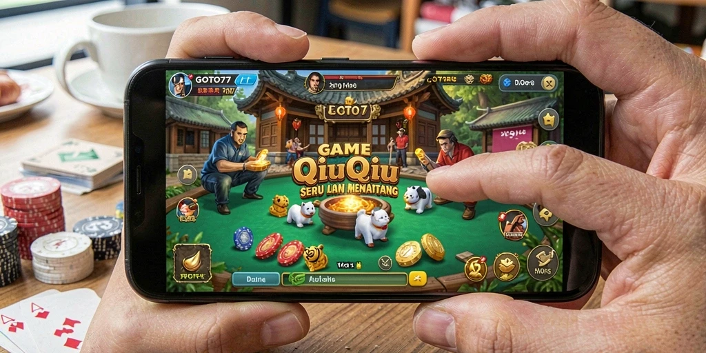 Screenshot GOTO77 menunjukkan aksi seru saat bermain QiuQiu.
