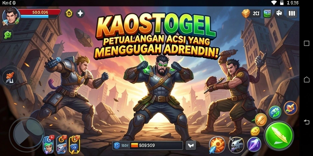 Tangkapan layar KAOSTOGEL menunjukkan pertempuran aksi yang intens dan mendebarkan.