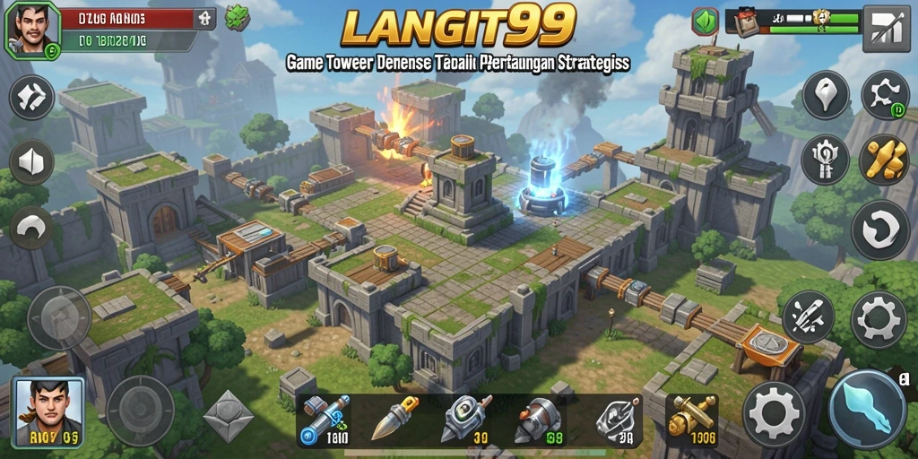Screenshot LANGIT99 menampilkan aksi seru dalam gameplay Tower Defense.