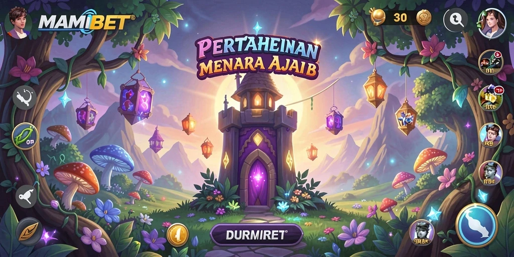 Screenshot gameplay MAMIBET menunjukkan aksi menara pertahanan yang seru.