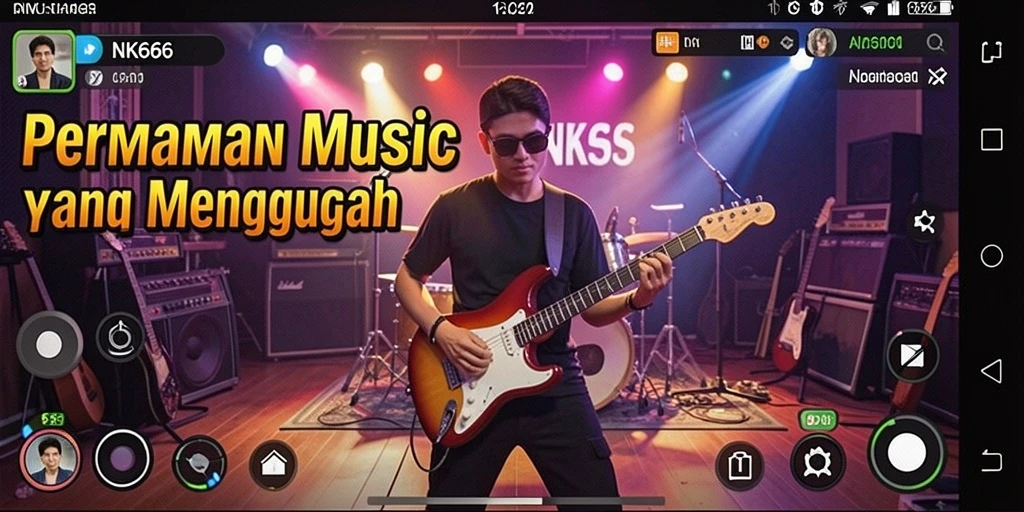 Tampilan menarik dari gameplay NK666 saat memainkan lagu-lagu favorit.
