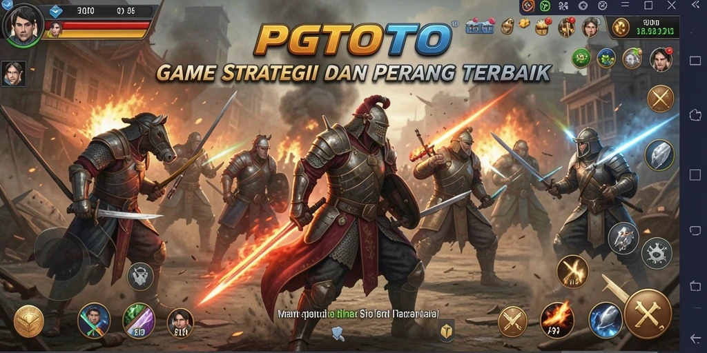 Screenshot gameplay PGTOTO yang menampilkan strategi pertempuran yang intens.