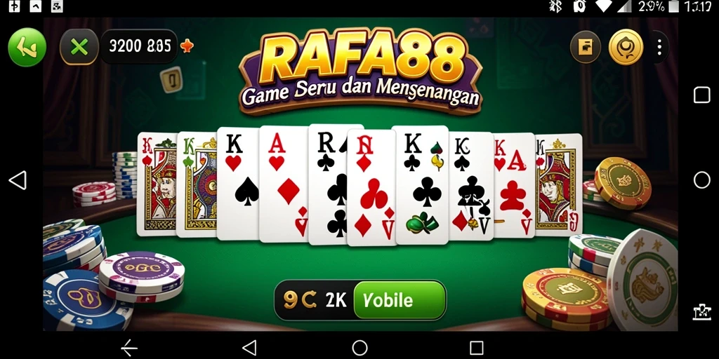 Screenshot utama RAFA88 menampilkan gameplay menyerupai pertandingan Domino.