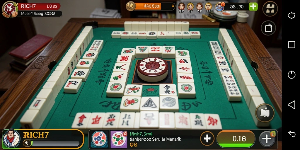 Gameplay menarik RICH7 dengan grafis Mahjong yang memukau.
