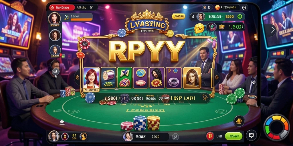 Screenshot RPYYY menampilkan dealer profesional dalam sesi Live Casino yang mengasyikkan.