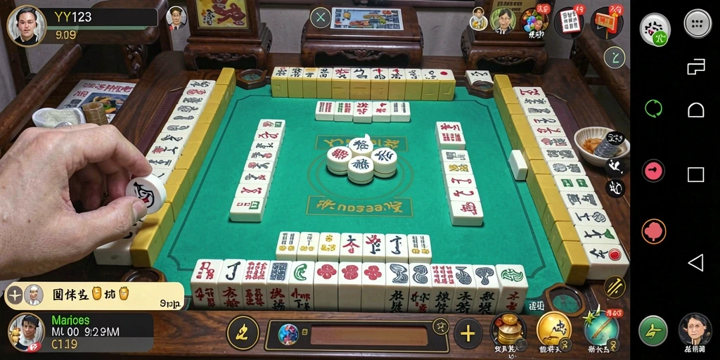 Screenshot gameplay YY123 dengan aksi Mahjong yang seru.
